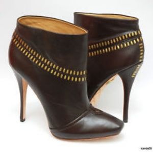 L.A.M.B. JAYCEE Studded Black Leather Ankle Boots